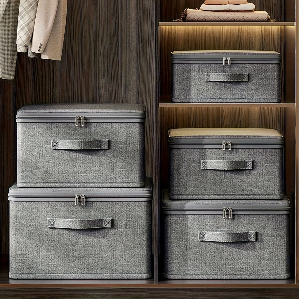 Extra Large Foldable Waterproof Storage Bins 4 or 8 Pack Collapsible Organizer Bags for Clothes Blankets Wardrobe Bedroom Kitchen Books Multi-Purpose