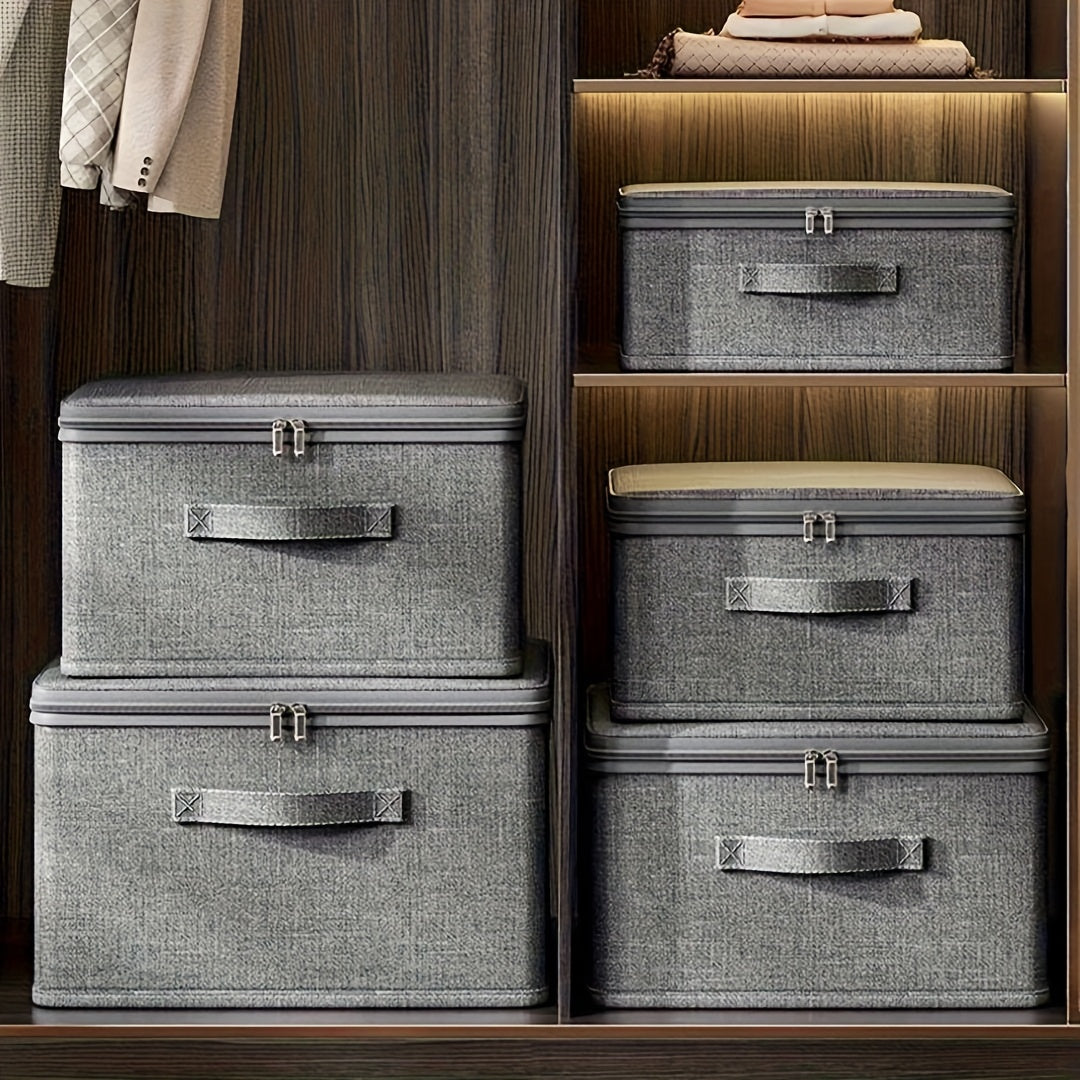 Extra Large Foldable Waterproof Storage Bins 4 or 8 Pack Collapsible Organizer Bags for Clothes Blankets Wardrobe Bedroom Kitchen Books Multi-Purpose