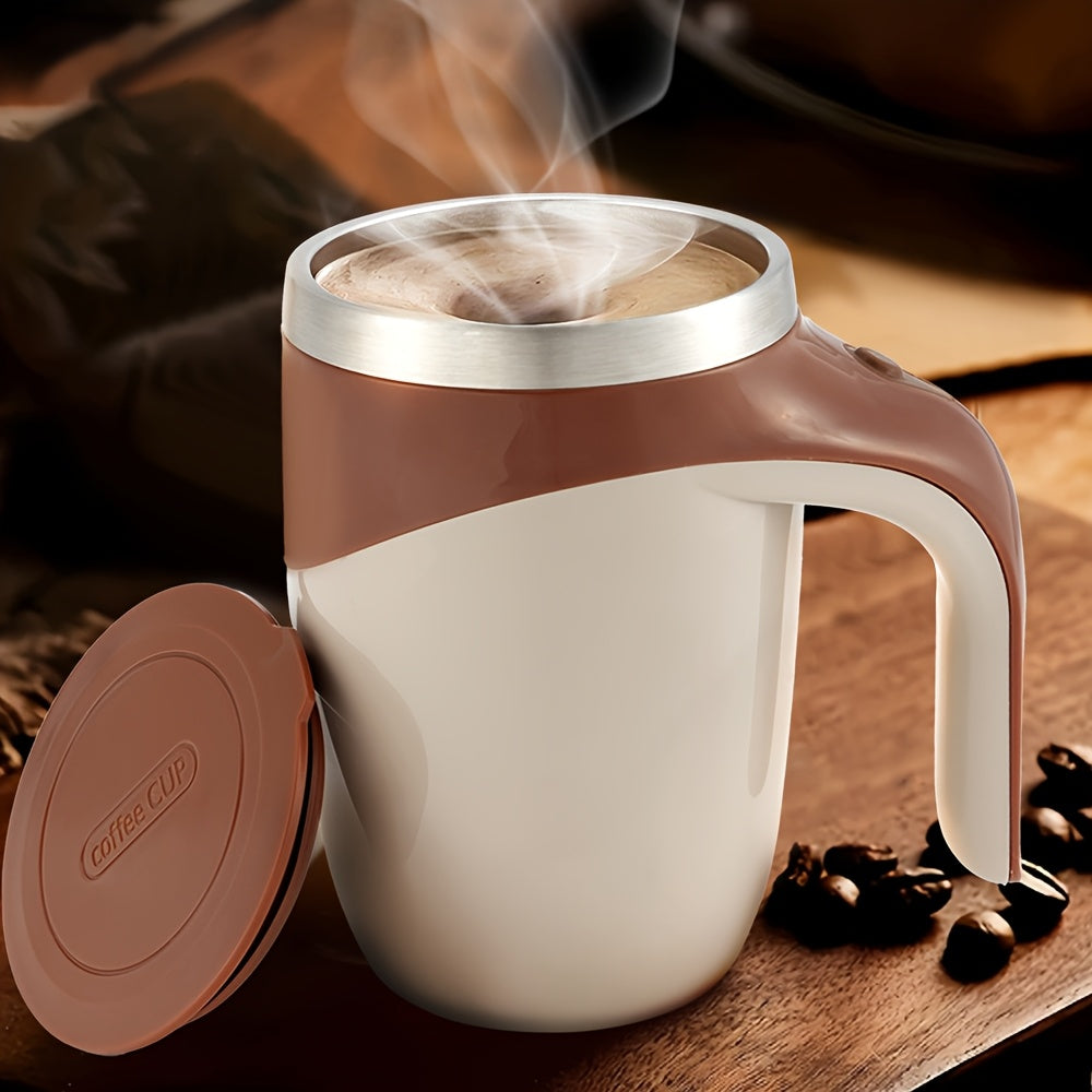 Self Stirring Mug – Electric Magnetic Auto Stirring Coffee Cup in 304 Stainless Steel – Automatic Mix for Coffee, Milk & Protein Shakes – Novelty Gift