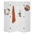 5 FT Freestanding Pegboard Room Divider | Wood Folding Privacy Screen & Display Board Organizer with Support Feet – White, Black, Natural, Grey | Craft Shows, Retail & Home
