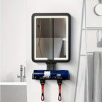 Heated Fog-Free Shower Mirror with LED Light 9.5x7 Inch | Detachable Fogless Bath Mirror with Shaving Foam Base, 2 Razor Holders & 3-Color Adjustable Brightness