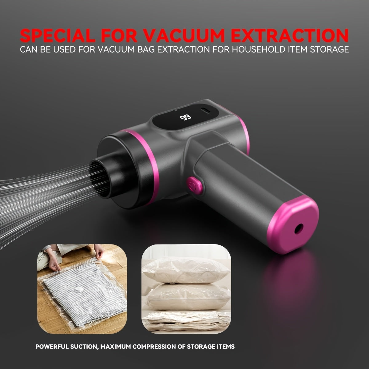Wireless Handheld Vacuum Cleaner 6Kpa Suction & Blow USB Rechargeable Quiet Mini Vacuum for Home Car Office Pet Hair Dust