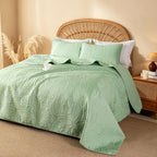 Quilted Bedspread Set Lightweight Cooling Coverlet with Pillow Shams Twin Queen King Soft Breathable Summer Bedding Set Machine Washable