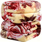 Floral Nap Blanket – Soft Lightweight All-Season Plush Polyester Throw | Blue Cloud & Yellow Flower Design, No Shedding | 3 Sizes