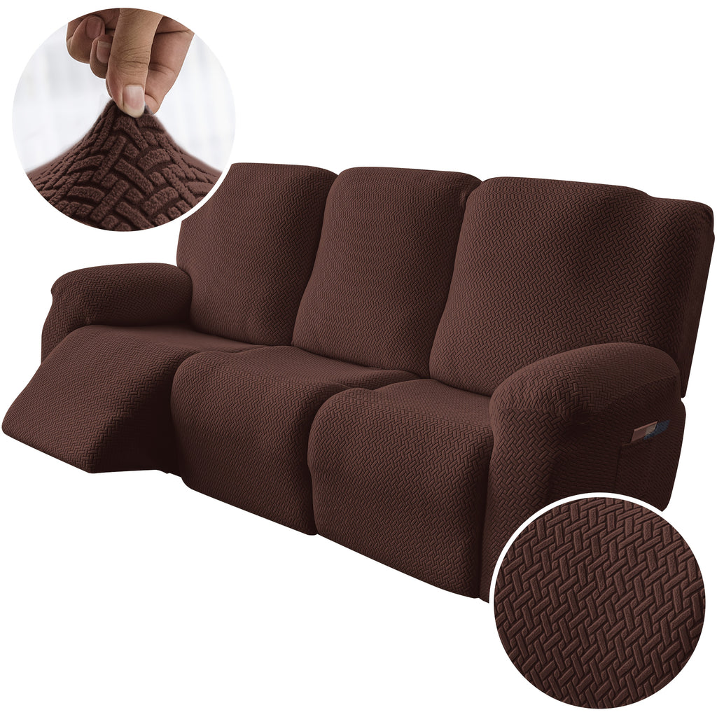 3-Seater Recliner Cover - Plush High Stretch Wear-Resistant Machine Washable Easy Clean Sofa Protector for Living Room and Bedroom