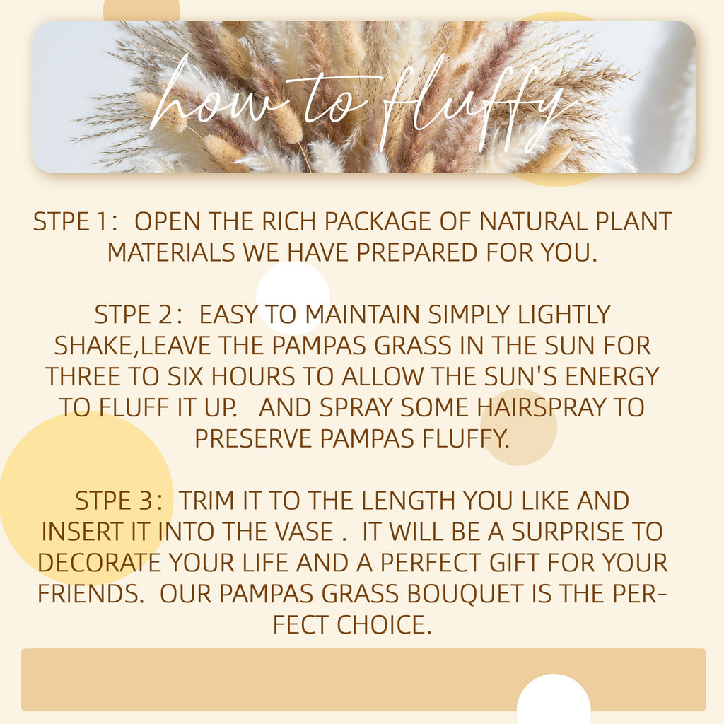 Pampas Grass Decor Bouquet 120pcs Natural Dried Boho Floral Arrangement | Rustic Centerpiece for Wedding Table Decor, Living Room, Boho Home Decor & Farmhouse Aesthetic