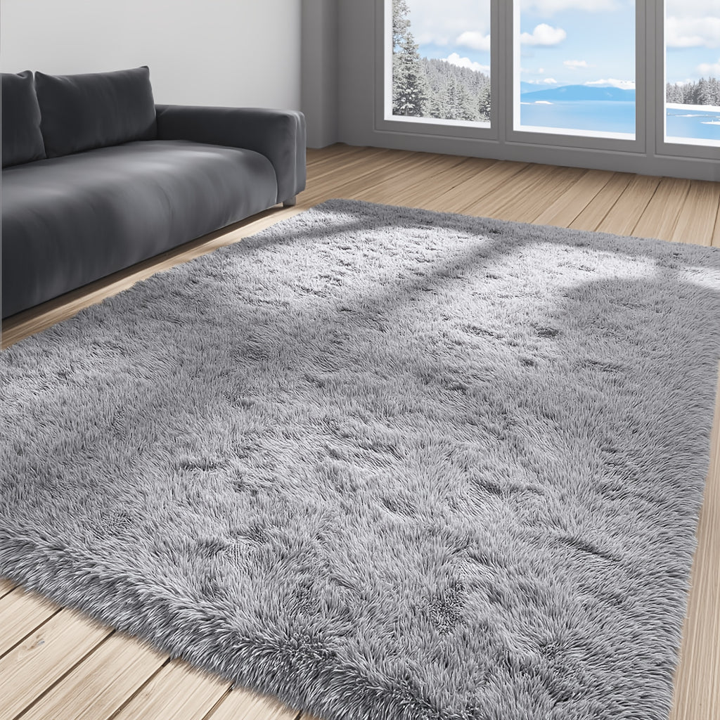 Fluffy Plush Area Rug 1.6 Inch Thick Non-Slip Machine Washable Polyester Tie Dye Rectangle Carpet for Living Room Bedroom Multiple Sizes and Colors