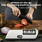 USB Rechargeable Electric Knife Sharpener Professional - Portable Electric Knife Polisher for Chef Knives, Fruit Knives & Kitchen Blades - Fast Sharpening, Multi-Scenario Use, Home & Outdoor