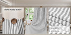 Striped Patchwork Semi-Sheer Rod Pocket Curtains – Bohemian Tiered Window Panels for Bedroom, Living Room, Kitchen, Bathroom & Cafe | 1 or 2 Pcs