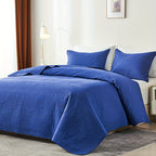 Lightweight Microfiber Quilt Set 2/3 Pcs – Coin Pattern Coverlet, Soft Breathable Bedspread for Twin Full Queen King, Back to School Dorm & Seasonal Bedroom Decor