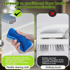 2-in-1 Bath Scrubber & Squeegee 16-Piece Cleaning Brush System with 22" Handle – 90° Rotating Head, Replaceable Sponge, Nylon Bristles for Bathroom, Kitchen, Patio & Outdoor Surfaces