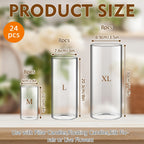 Glass Cylinder Vases Bulk Set 15/18/24/48pcs - 3 Sizes (4"/8"/12") Clear Candle Holders, Tall Flower Vases for Wedding Centerpieces, Party & Halloween Decorations, Home Decor