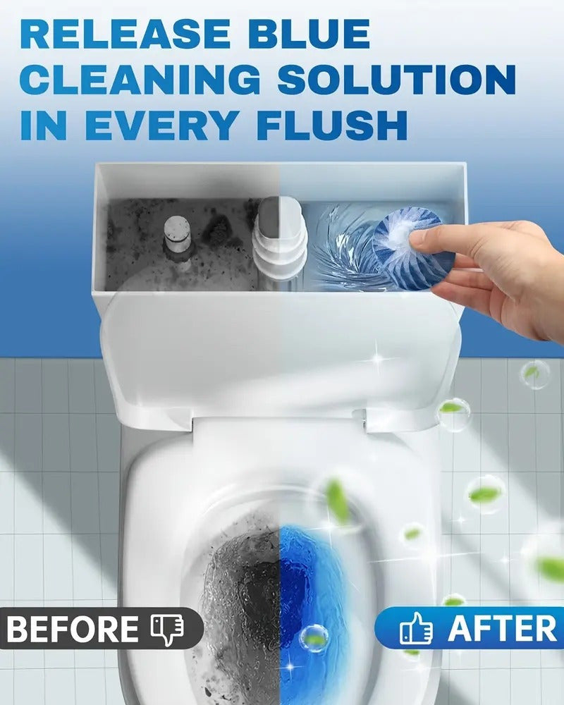 Automatic Toilet Bowl Cleaner Tablets 30-Pack – Long-Lasting Deodorizing In-Tank Tabs, Removes Tough Stains, Low Odor, Keeps Toilet Fresh & Hygienic