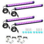 Black Light Bar 10W 1ft LED UV Blacklight Strip Lights – Magnetic Mount for Glow Party, Tapestry, Poster, Body Paint, Cabinet & Display – 2 to 14 Pack