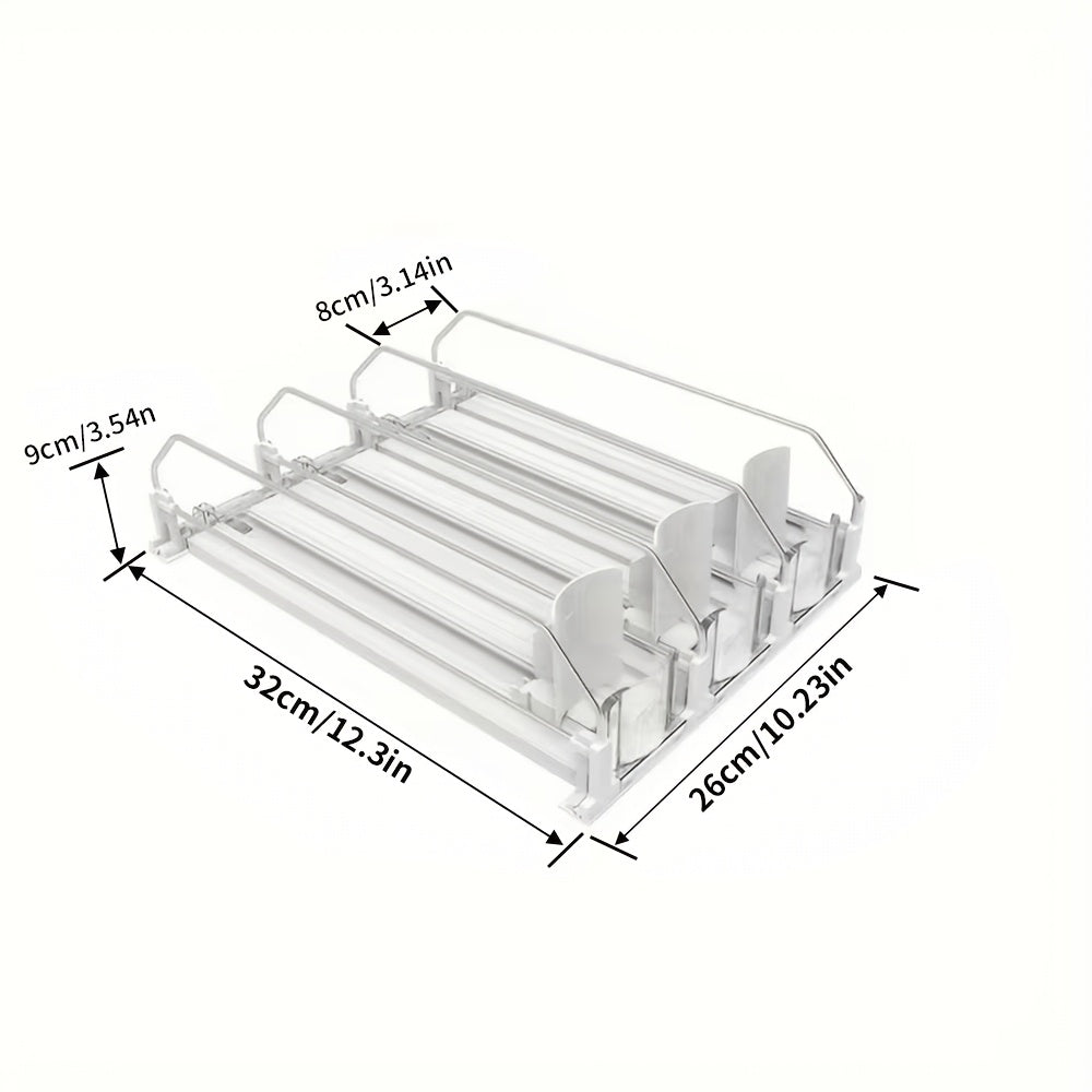 Adjustable Fridge Organizer for Soda Cans Water Bottles Space-Saving Refrigerator Beverage Rack for Pantry Kitchen Cabinet - Stackable Can Organizer Storage, 3-5 Columns