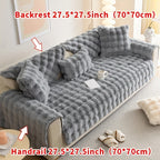 Faux Rabbit Fur Plush Sofa Cover Thick Milkskin Split Slipcover Cozy Winter Warmth Pet Friendly Machine Washable 1 2 3 4 Seater Living Room Bedroom Office
