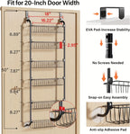 Over The Door Pantry Organizer Heavy Duty Metal – 6 or 8 Tier Door Mounted Storage Rack for Kitchen, Pantry & Spice Management, Holds 80 LBS