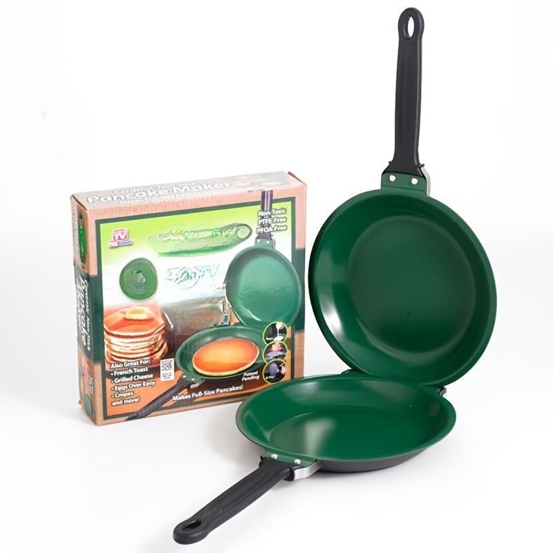 Double-Sided Nonstick Pancake Pan Flip Omelette Skillet Easy Flip Frying Pan for Fluffy Pancakes Frittatas Omelets Dishwasher Safe Iron Cookware