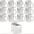 11oz Sublimation Blank Coffee Mugs 12 Pack - White Ceramic DIY Custom Print Mugs for Tea Coffee Juice Gift Corporate Events | Nuvia Haven