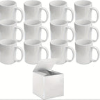 11oz Sublimation Blank Coffee Mugs 12 Pack - White Ceramic DIY Custom Print Mugs for Tea Coffee Juice Gift Corporate Events | Nuvia Haven