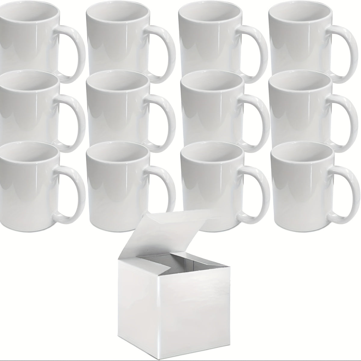 11oz Sublimation Blank Coffee Mugs 12 Pack - White Ceramic DIY Custom Print Mugs for Tea Coffee Juice Gift Corporate Events | Nuvia Haven