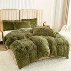 Plush Duvet Cover Set 3 Piece Ultra-Soft Warm Comforter Cover Twin Full Queen King 8 Colors for Bedroom Guest Room Dorm