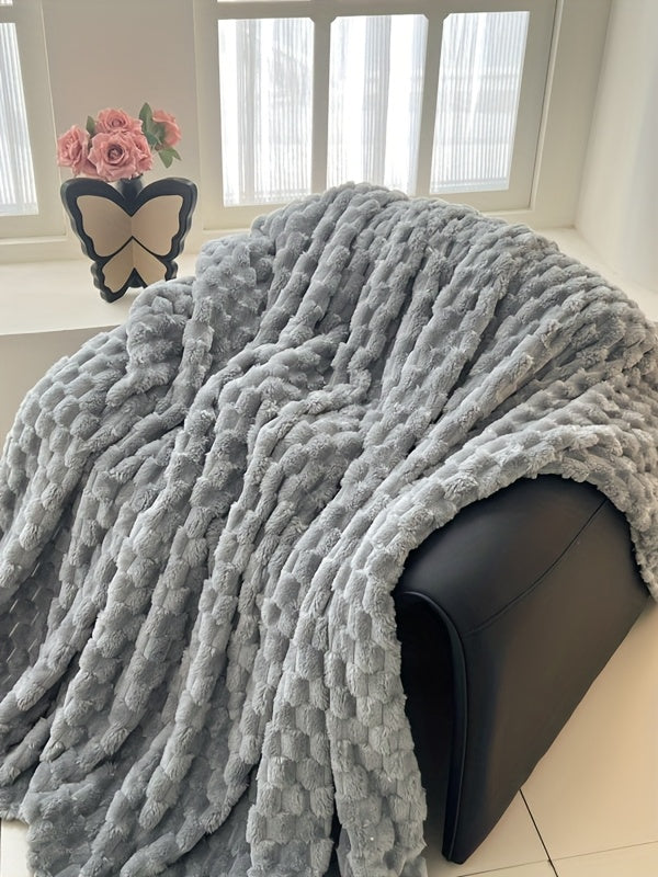 Super Soft Fuzzy Plush Throw Blanket 100% Polyester Lightweight Queen Size Bed Blanket for Women Bedroom Spring Summer 4 Colors 4 Sizes