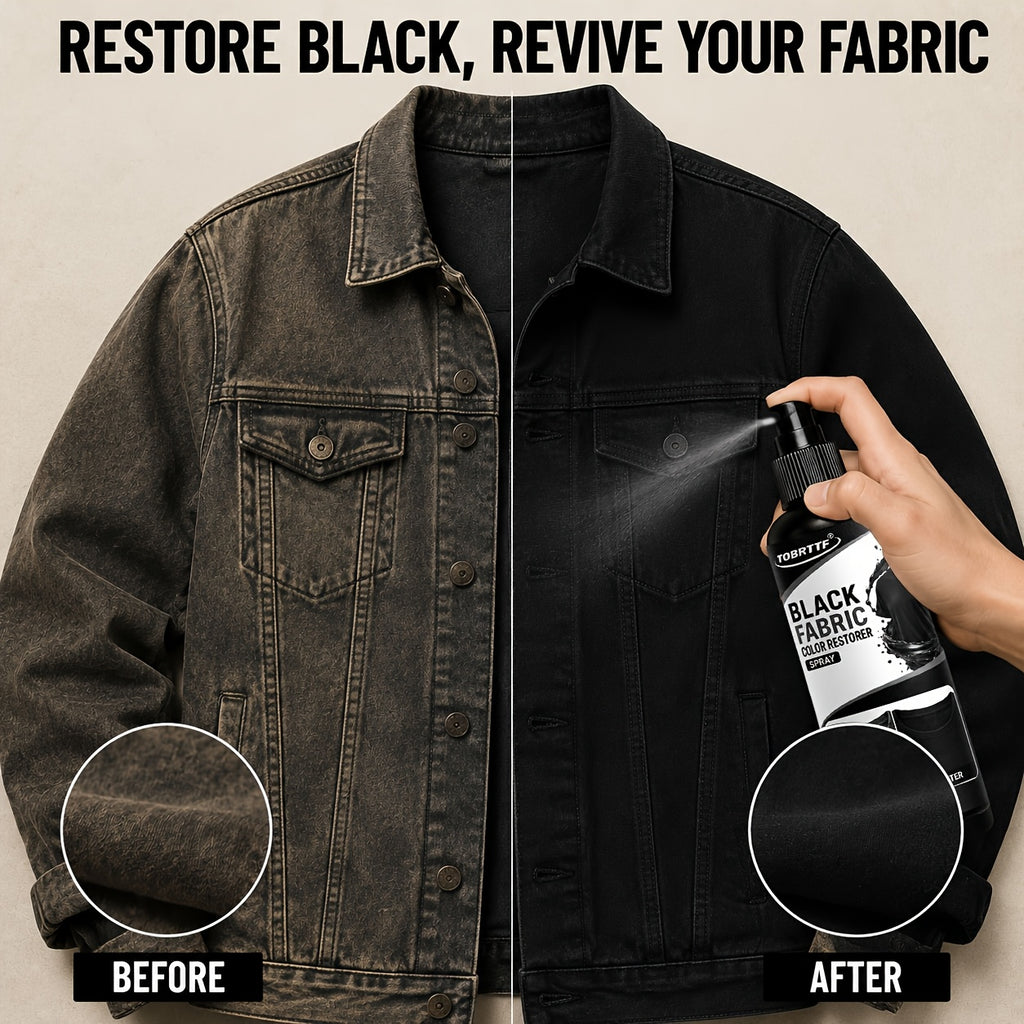 Black Fabric Color Correction Spray 3.38oz – Permanent Fade Repair Dye for Clothes, Jeans, Leather & Apparel