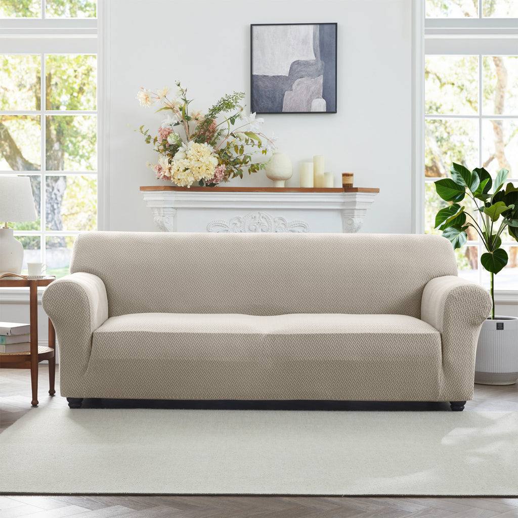 Elastic Spandex Sofa Cover Stretch Couch Protector 360° Full Coverage, Cat Scratch Resistant, Dust-Proof & Machine Washable for 1, 2, 3 Seater & Sectional Sofas – All-Season Fit