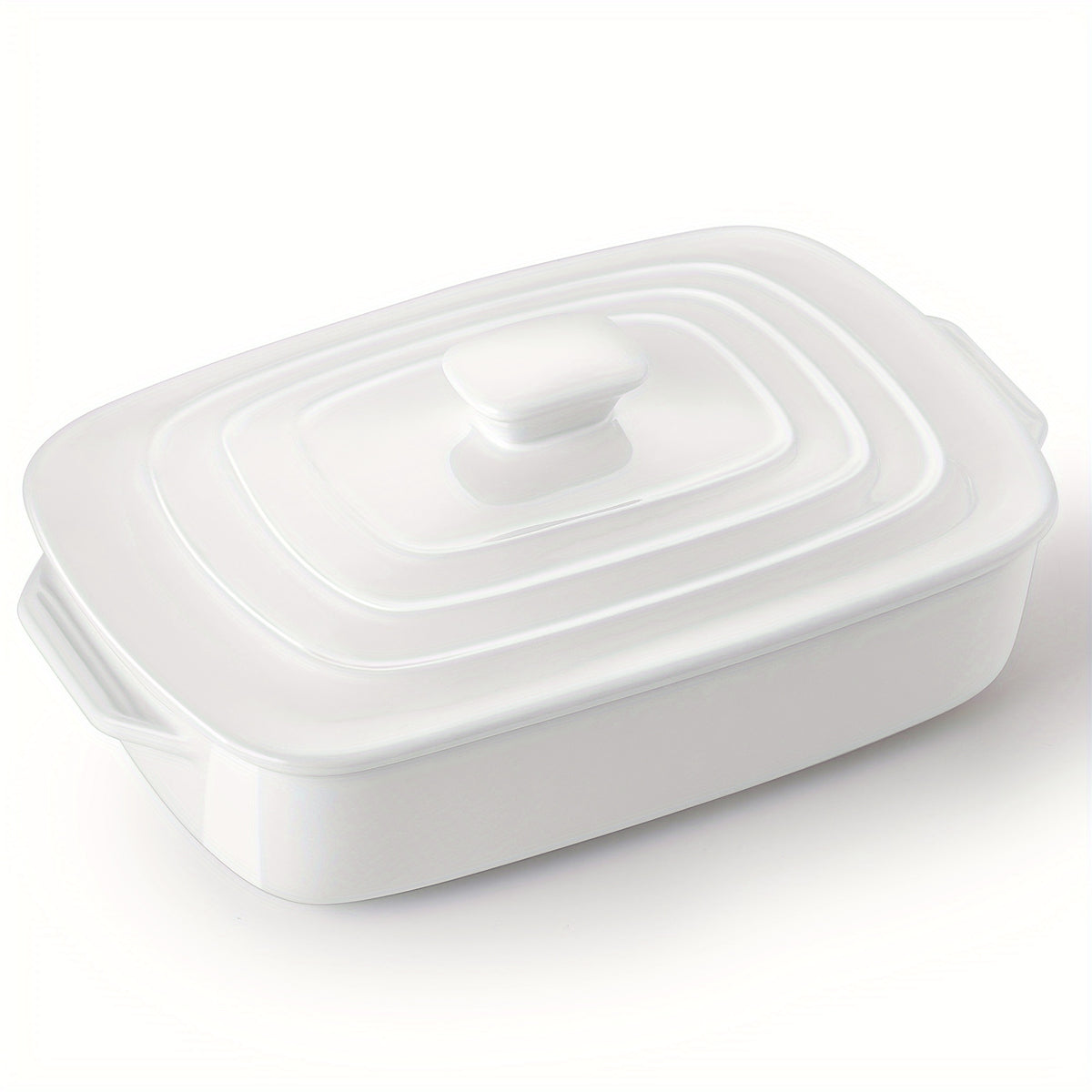 Large Ceramic Casserole Dish with Lid 4 Quart Rectangular Stoneware Baking Pan 9x13 Inch Oven Safe Dishwasher Safe Lasagna Pan for Baking Serving