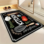 2-Piece Kitchen Floor Mat Set – Diatomaceous Earth Anti-Fatigue Runner Mats, Soft, Absorbent & Easy to Clean for Kitchen, Bathroom, Hallway & Entryway (Dark Gray)