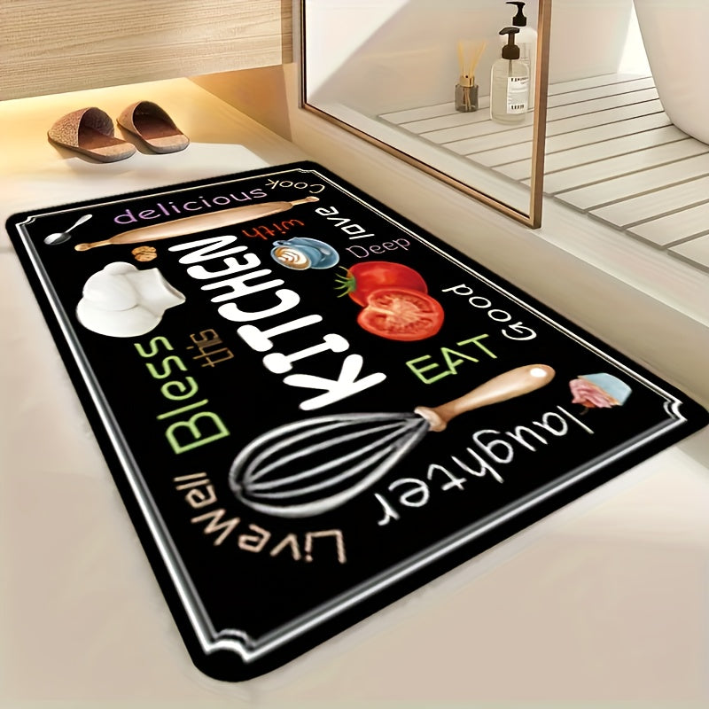 2-Piece Kitchen Floor Mat Set – Diatomaceous Earth Anti-Fatigue Runner Mats, Soft, Absorbent & Easy to Clean for Kitchen, Bathroom, Hallway & Entryway (Dark Gray)
