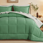Bed in a Bag Queen 7 Piece Fluffy Comforter Set – Ultra-Soft Microfiber Bedding with Comforter, Fitted Sheet, Flat Sheet & 4 Pillowcases, Hypoallergenic Breathable All Season Bedding Gift for Her