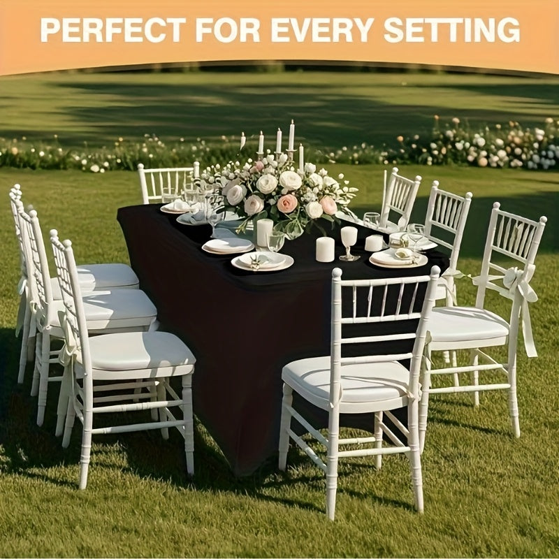 Spandex Fitted 6FT Tablecloth for Rectangular Tables – Wrinkle-Resistant Elastic Table Cover for Parties, Weddings, Trade Shows & Events – 2/4/8/12-Pack in Black, White & Light Yellow