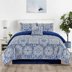 5-Piece Comforter Set – Reversible Quilted Down Alternative Bedding Set with Pillow Shams, Bed Skirt & Cushion | All Season | Twin, Queen, King