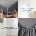 Fitted Sheet Set 3 Piece Solid Color – Soft Breathable 14" Deep Pocket Bed Sheet with 1 or 2 Pillowcases, All Season Machine Washable Bedding, Great Gift for Any Bedroom
