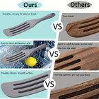 7-Piece Silicone Spurtle & Spatula Set – Heat-Resistant Cooking Utensils for Nonstick Cookware, Multi-Use Kitchen Tools for Serving, Baking, Whisking, Scooping & Spreading, Light Gray