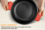 Pre-Seasoned Cast Iron Dutch Oven Set 2-in-1 with Lid, Scraper & Stand – Deep Pot for Camping, BBQ, Bread Baking & Stovetop Cooking