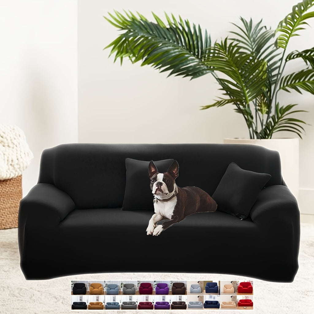 Printed L Shape Sofa Cover with Pillowcase – High Stretch Elastic Spandex Slipcover for 1 2 3 4 Seater Sectional, Pet Dog Furniture Protector for Living Room