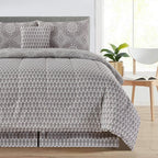 5-Piece Comforter Set – Reversible Quilted Down Alternative Bedding Set with Pillow Shams, Bed Skirt & Cushion | All Season | Twin, Queen, King