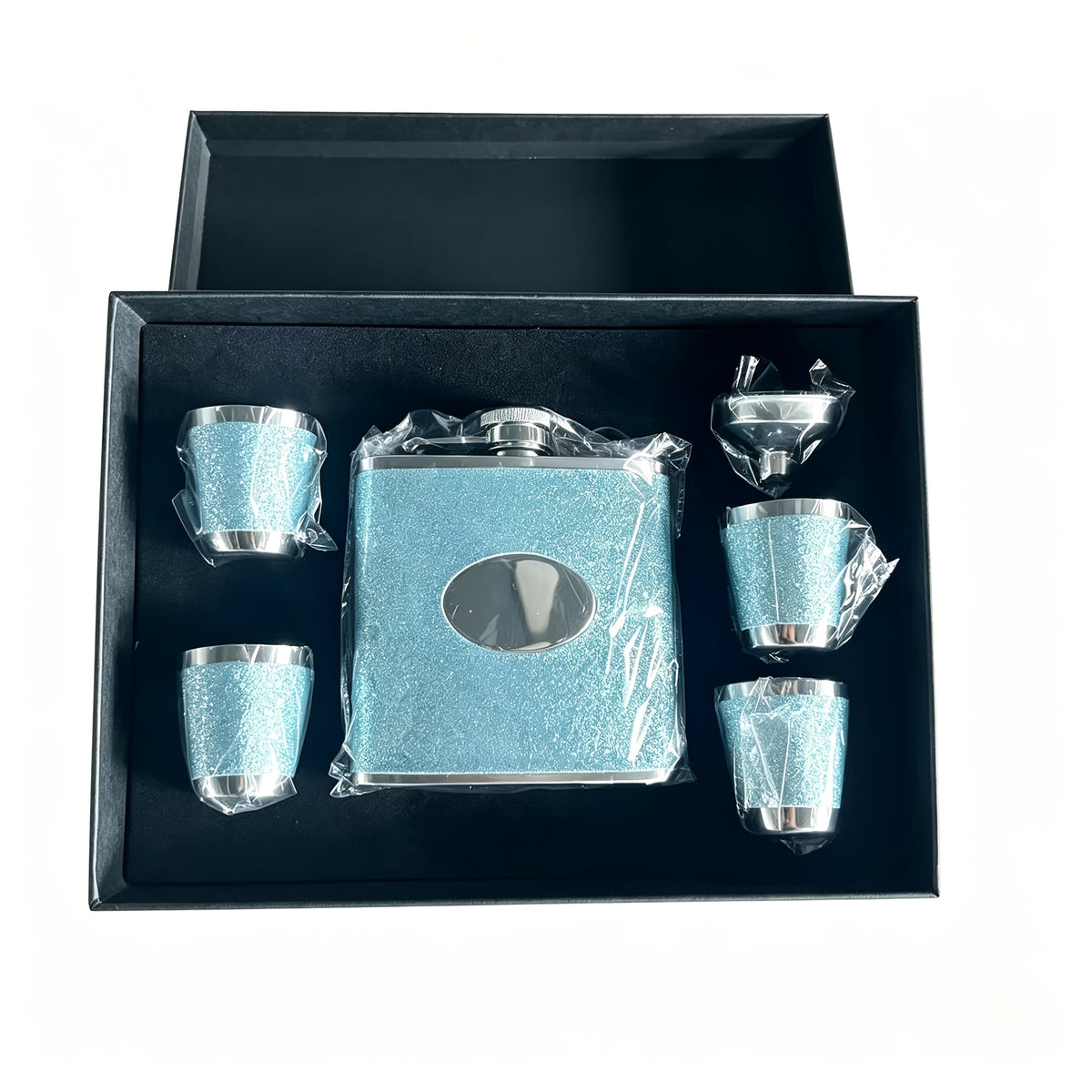 Whiskey Bottle Gift Set with Leather Case for Women – 6oz Stainless Steel Flask, 4 Glasses & Filter, Holiday Christmas Valentine's Day Gift for Girlfriend, Mom & Bar Lovers