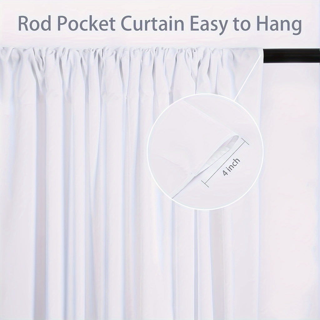 Wrinkle-Free White Backdrop Curtains Polyester, Wedding Party Photo Backdrop Drapes Rod Pocket, Single Panel or Sets of 6 8 12 Pieces