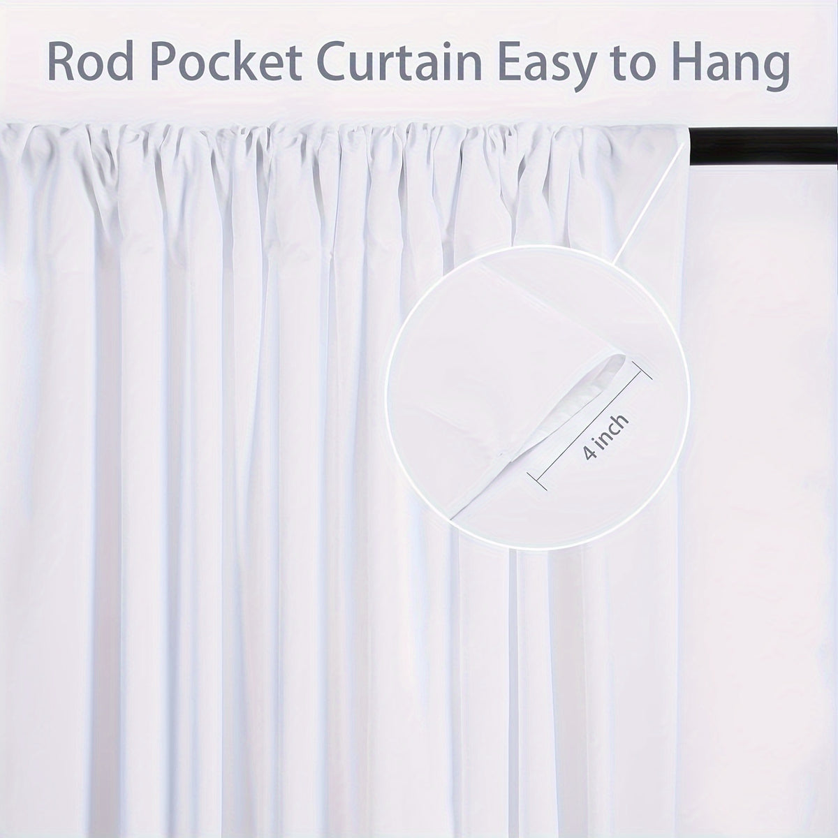 Wrinkle-Free White Backdrop Curtains Polyester, Wedding Party Photo Backdrop Drapes Rod Pocket, Single Panel or Sets of 6 8 12 Pieces