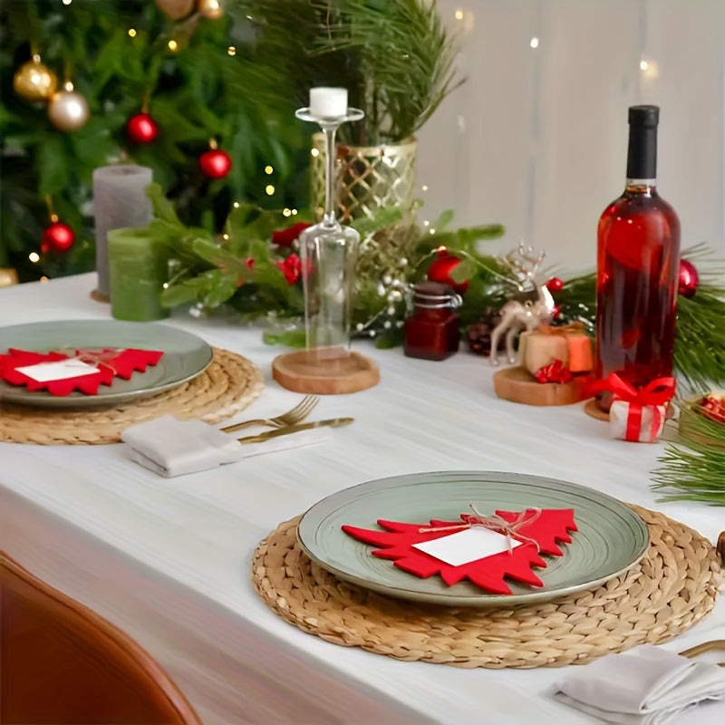 6pcs Natural Rattan Round Placemats 11.8in Heat Resistant Non-Slip Bohemian Wicker Table Mats for Dining Wedding Christmas Thanksgiving