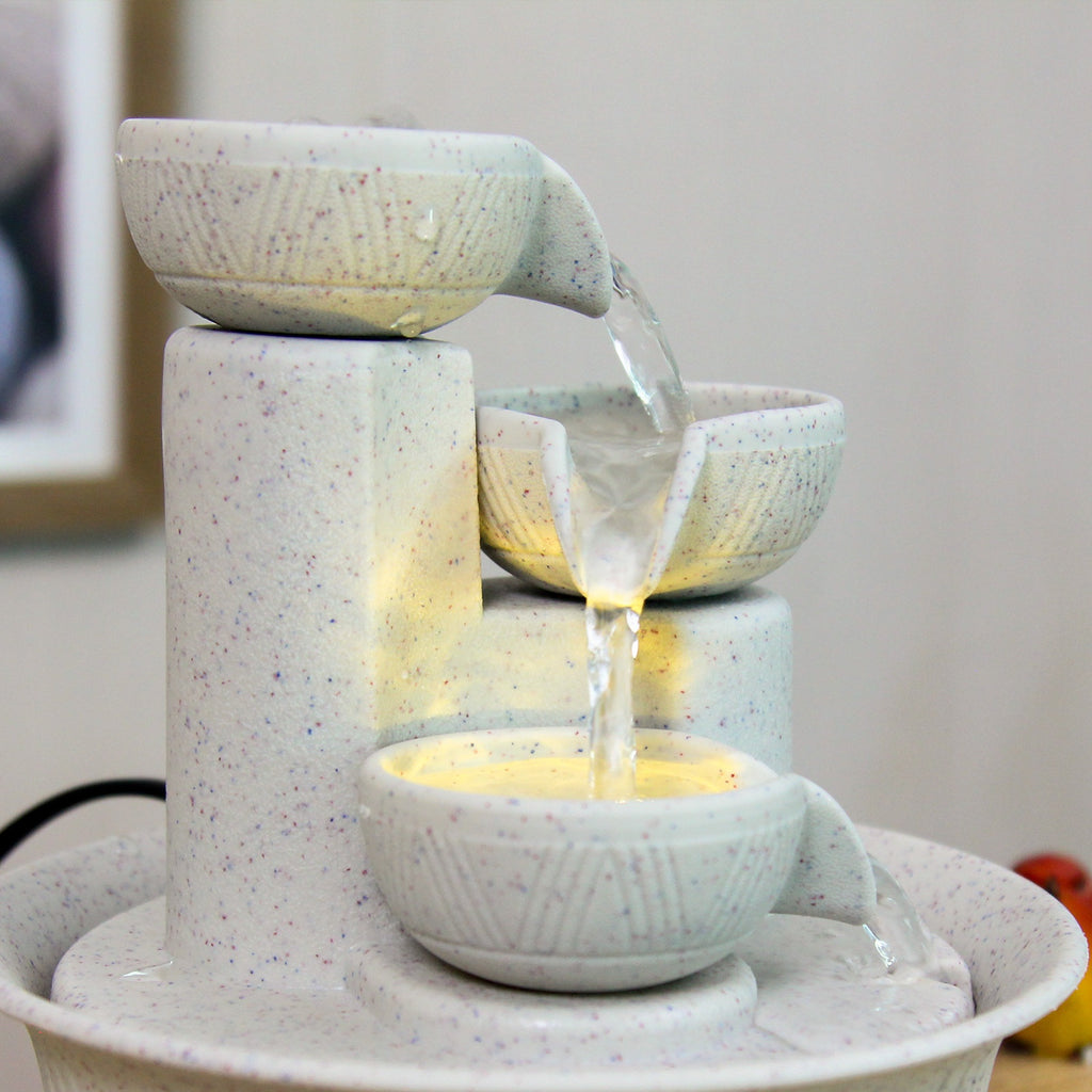 Desktop Water Fountain USB Powered Waterfall Humidifier – Relaxing Indoor Tabletop Decor for Office Home, Creative Gift for Christmas Valentine Halloween