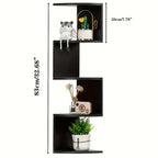 Wall-Mounted 5-Tier Corner Storage Shelf Floating Rack for Living Room, Bedroom, Kitchen, Bathroom & Office, Space-Saving Decorative Corner Organizer in Black or White, Easy Install