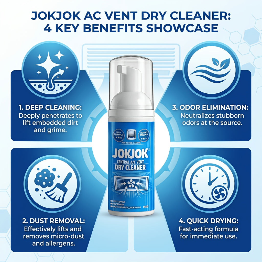 Air Conditioner Foam Cleaner No Disassembly 60ml for Central AC Vent Coil Internal System Dissolves Dirt Dust Mold Works on RV Window Mini-Split AC Units