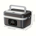 Heated Lunch Box 8000mAh Rechargeable with Digital Display & Stainless Steel Liner – Portable Electric Food Warmer Power Bank Lunch Bag, 33.8oz for Work Car Camping School Men Women
