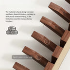 Wall-Mounted Coat Rack Natural Wood – Accordion Hook Rack for Entryway, 4/6/8/10 Hooks, Walnut & Beech Finish, Space-Saving Coat Hanger for Bedroom, Bathroom, Hallway