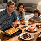 2-Slice Belgian Waffle Maker | Nonstick PFOA-Free Waffle Iron with Indicator Lights | 750W Quick Heating for Breakfast & Snacks